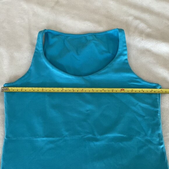 Margarita Supplex Tank Top Size 2 Stretch Comfort Yoga Women’s Turquoise Blue - Picture 4 of 10